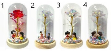 ETERNAL ROSE IN GLASS, СВЕТЯЩАЯСЯ цветочная коробчатая роза LED