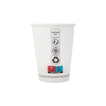 Kubki papierowe PE Sup 300ml białe 50 sztuk