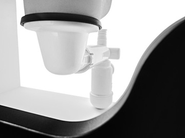 ADEL BLACK 82-80 Шкаф для ванной комнаты с умывальником SKY и сифоном FREE PRELOC