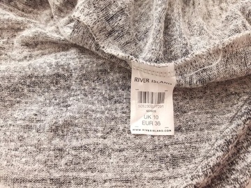 RIVER ISLAND asymetryczna BLUZKA odkryte plecy MELANŻ oversize _ 36