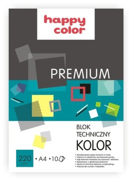 Blok techniczny A4 Kolor 10k 220g Happy Color
