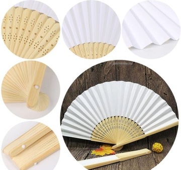 Белый деревянный бумажный веер складной DIY летняя свадьба невесты