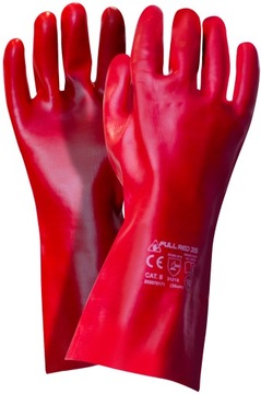 RĘKAWICE ROBOCZE OCHRONNE DŁUGIE GUMOWE POWLEKANE PCV PVC OLEJOODPORNE