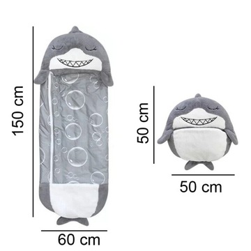 ДЕТСКИЙ СПАЛЬНЫЙ МЕШОК СКЛАДНАЯ ПОДУШКА 2 В 1 КРОВАТЬ ДЛЯ ДОШКОЛЬНИКА SHARK SHARK
