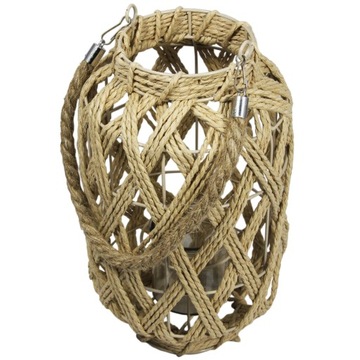 Lampion Boho pleciona latarenka świecznik 31cm