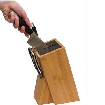 Блок бамбука с натуральными ножами 25 см. Блок