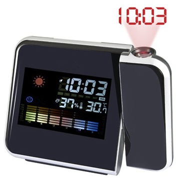 ПОГОДНАЯ СТАНЦИЯ С ПРОЕКТОРОМ, ТЕРМОМЕТРОМ, СВЕТОДИОДНЫМИ ЧАСАМИ