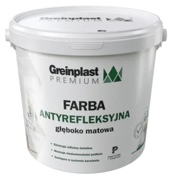 GREINPLAST PREMIUM FARBA ANTYREFLEKSYJNA BIAŁA 10L