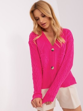 Темно-зеленый вязаный свитер косой вязки с V-образным вырезом 61P, один размер