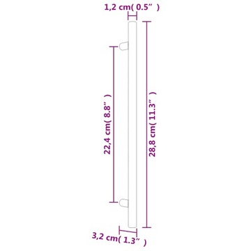 Uchwyty do szafek, 10 szt., srebrne, 224 mm, stal nierdzewna