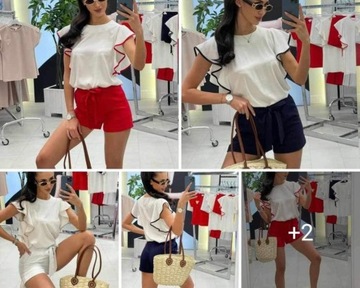 Szorty Czerwone Wiskoza 100% 435 LALOUS roz.M