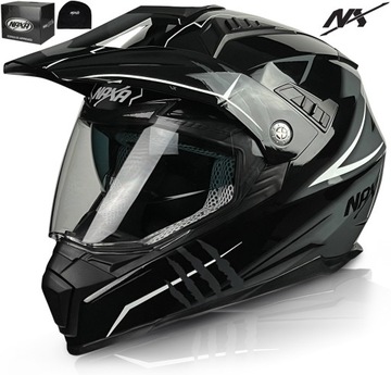 NAXA KASK MOTOCYKLOWY CO3/M ENDURO OFF ROAD ATV QUAD r.S INTERKOM READY