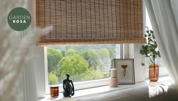 Бамбуковые жалюзи Внутреннее затворы Полудистой натуральный 150x220 см.