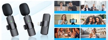 2 беспроводных петличных микрофона для iPhone IOS ПОДАРОК ​​НА ДЕНЬ РОЖДЕНИЯ