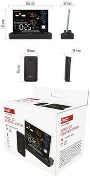 Беспроводная метеостанция, будильник, радиус действия 80 м, измеритель влажности.