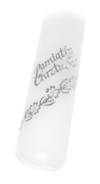 КРЕЩЕННАЯ СВЕЧА С СЕРЕБРЯНОЙ ГРАФИКОЙ С КРЕСТОМ И РУКАВОМ