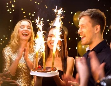 ТОРТ ФОНТАН НА РОЖДЕНИЕ ЗОЛОТО 2 ШТ. 12 СМ