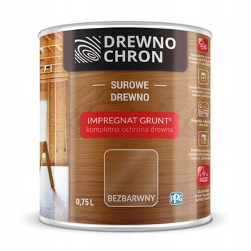 DREWNOCHRON IMPREGNAT GRUNTUJĄCY GRUNT R 0,75L PPG - BEZBARWNY