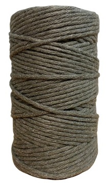 Sznurek Bawełniany Skręcany do Makramy Khaki 60m 2mm