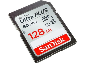 Карта памяти SanDisk Ultra PLUS U1 C10 SDXC 128 ГБ