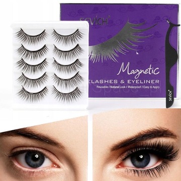 Sztuczne Rzęsy Magnetyczne 5 Modeli Pęseta Eyeliner Zestaw do Bondingu