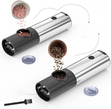 ЭЛЕКТРИЧЕСКАЯ МЕЛЬНИЦА ДЛЯ СОЛИ И ПЕРЦА, ЗАРЯЖКА от USB, СО СВЕТОДИОДНОЙ ПОДСВЕТКОЙ
