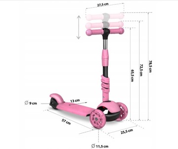 ТРЕХКОЛЕСНЫЙ ДЕТСКИЙ САМОКАТ, СБАЛАНСИРОВАННЫЙ СВЕТОДИОДНЫЙ САМОКАТ 3-в-1 СО СВЕТЯЩИМИСЯ КОЛЕСАМИ