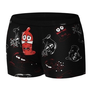 Bokserki męskie Cornette Tattoo 280/221 Rubber r. M czarne Walentynki