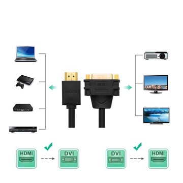 Кабель, переходной кабель, переходник DVI HDMI, 22 см
