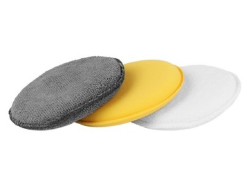 Gąbka - aplikator obszyty mikrofibrą z uchwytem rzepowym, śr. 12,5 cm, 3 sz