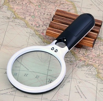 БОЛЬШАЯ УЛУПА 45X 3X УВЕЛИЧИТЕЛЬНОЕ ОСВЕЩЕНИЕ Двойные 3 светодиода