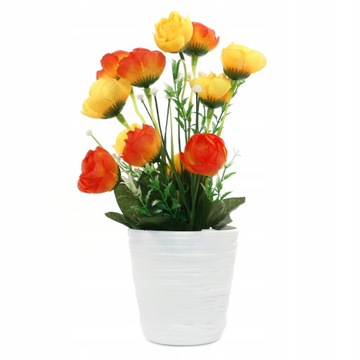 SZTUCZNE KWIATY W DONICZCE 28cm OZDOBNY ZESTAW
