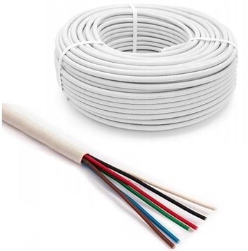PRZEWÓD KABEL ALARMOWY DOMOFONOWY YTDY 6x1x0,5 ALARM DOMOFON MIEDŹ 50M