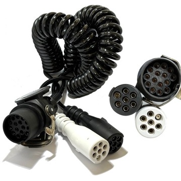 Przewód spiralny 15 PIN przyczepy ADR ADAPTER 15/7 naczepy 2x 7pin N+S 4m