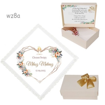 БЕЛАЯ КРЕСТАЛЬНАЯ ХАНИЦА для мальчика, девочки, КРЕЩЕНИЕ, ИМЯ, коробка