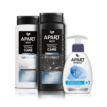 Apart żel pod prysznic męski 3w1 Total Care żel do higieny intymnej MIX 2+1