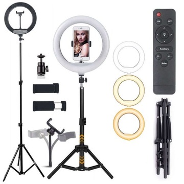 Lampa pierścieniowa LED Ring Lamp 70W 30cm Stojak Tripod uchwyt na telefon