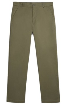 SPODNIE ELEGANCKIE MĘSKIE ZARA KHAKI ZIELONE r.38