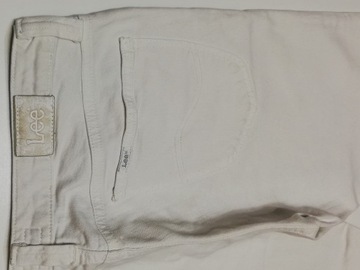 Spodnie jeansowe białe damskie biodrówki firma Lee rozm. 32/31 używane