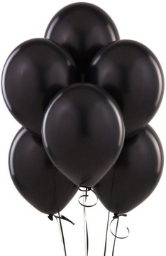 BALONY PASTELOWE CZARNE URODZINY 25 cm 10 sztuk