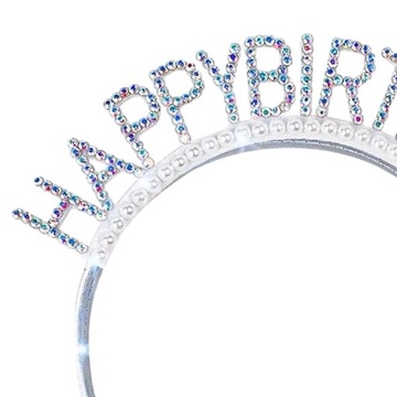Wszystkiego najlepszego z okazji urodzin Opaska na głowę Nakrycia głowy Opaska do włosów Zapięcie Kolorowe cyrkonie