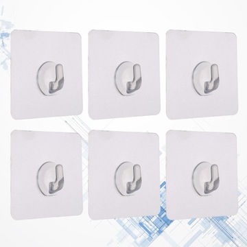 WIESZAK SAMOPRZYLEPNY 6 SZT. WIESZAKÓW Z HACZYKAMI