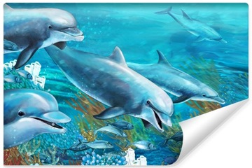 Fototapeta dziecięca delfiny rafa koralowa 135x90