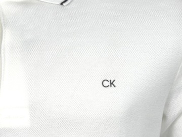 CALVIN KLEIN polo męskie, slim, białe, S