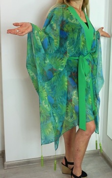 KIMONO TUNIKA PAREO PLAŻOWE JUNGLE VIBES MIDI
