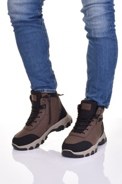 МУЖСКИЕ ОЧЕНЬ ТЕПЛЫЕ СНЕЖНЫЕ БОТИНКИ ЗИМНЯЯ ОБУВЬ, КОЖАНЫЕ ТРАПЕРЫ, КОРИЧНЕВЫЕ