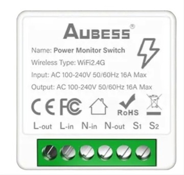 Wifi Mini Tuya Smart Switch 16A DIY przełącznik, Power Monitor, WATOMIERZ