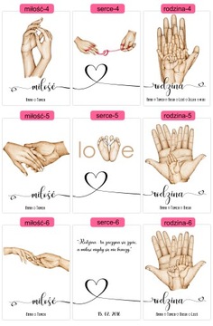 Набор из 3 плакатов СЕМЕЙНЫЕ РУКИ ЛЮБОВЬ А4 Имена Выкройки Картинки + РАМКА