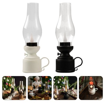2 SZTUK VINTAGE PLASTIKOWA LAMPA NAFTOWA RETRO LAMPA NAFTOWA