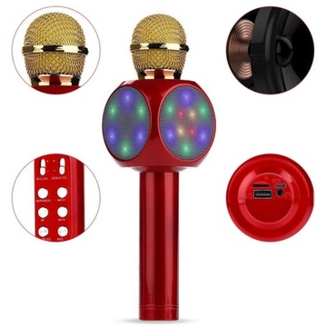 МИКРОФОН ДЛЯ ДЕТЕЙ КАРАОКЕ МИКРОФОН С LED USB BLUETOOTH ДЛЯ ДЕТЕЙ